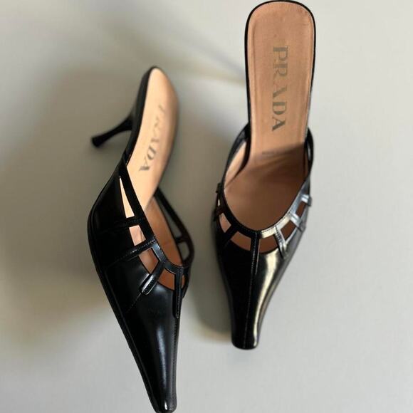 Prada Shoes - Vintage prada mule heels featuring